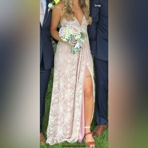 Lulus Pink Slit Dress - size small